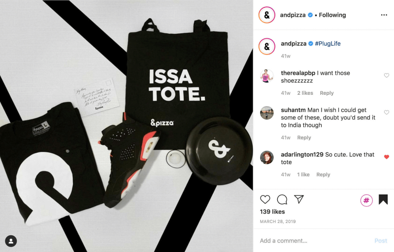 Company swag bag by andpizza: Nice and cool welcome pack idea