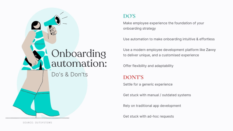 The Do's and Don't's of onboarding automation: DO - make employee experience core; DONT - Settle for generic