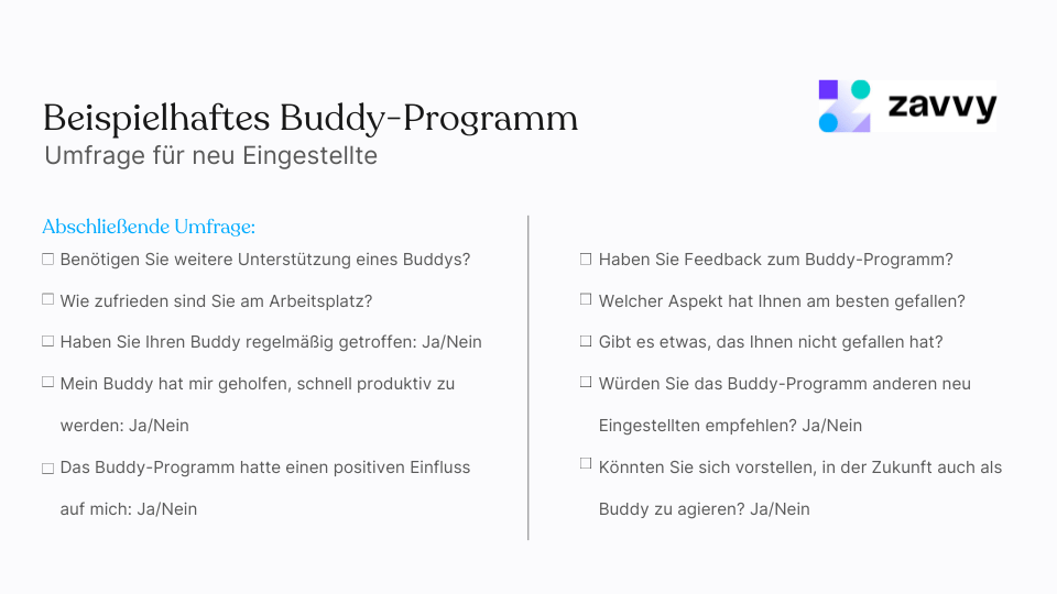 Teil 2 der Umfrage für neu Eingestellte