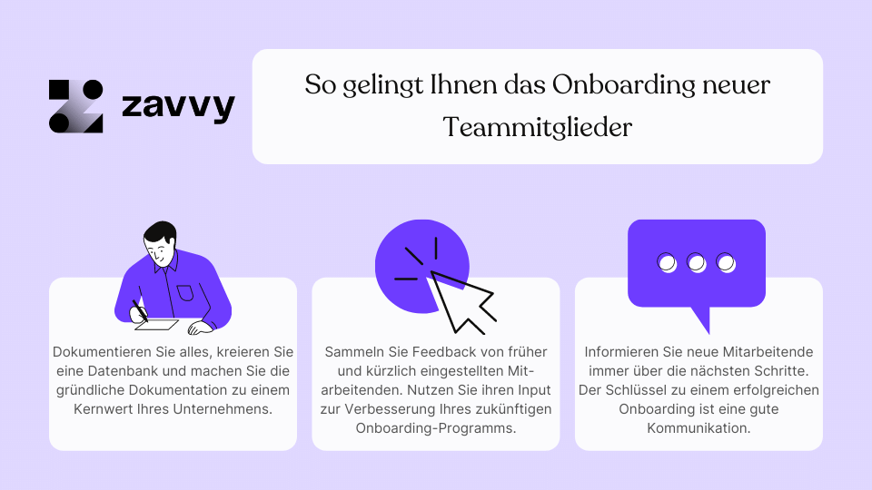 Alles dokumentieren, Feedback sammeln, informieren.