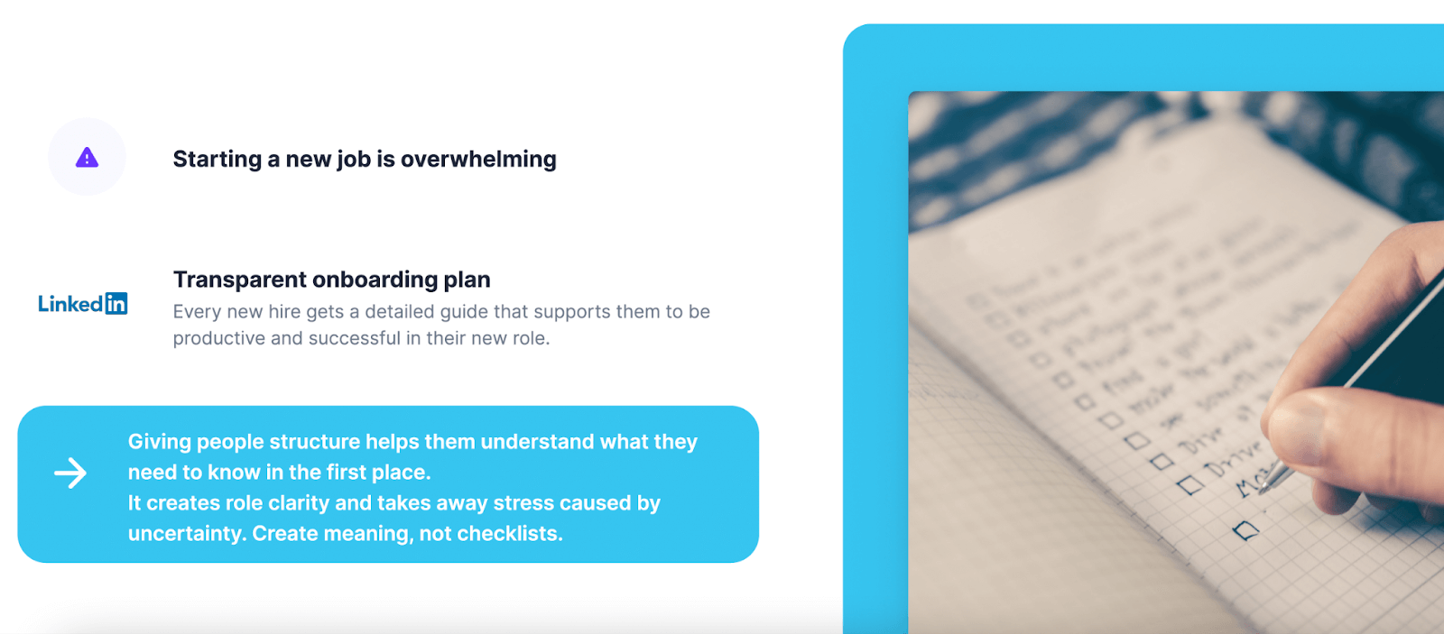 Onboarding tip 2: Give people structure