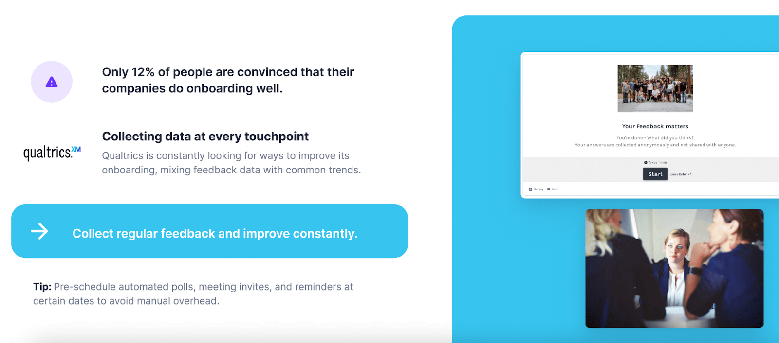 Onboarding practices: Collecting feedback