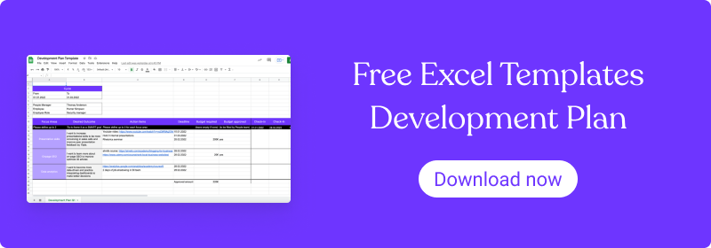 development plan spreadsheet template download