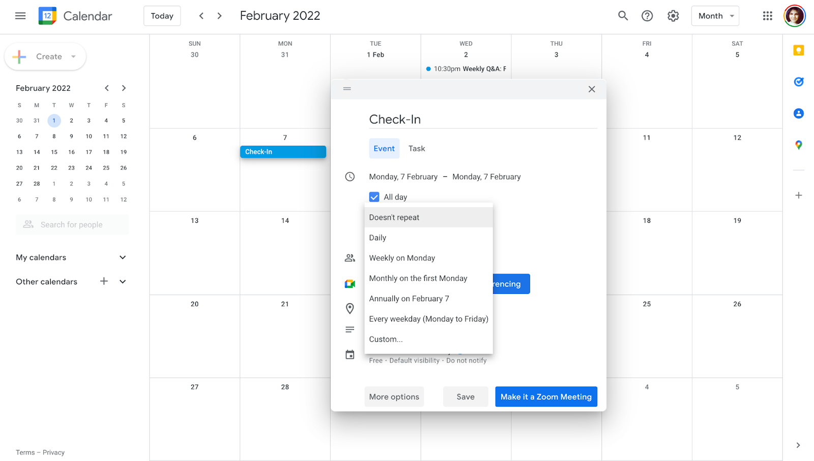 regular check-in rmote