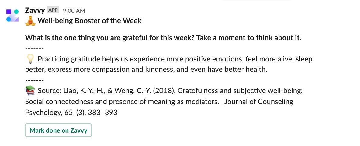 well-being booster nudge via slack