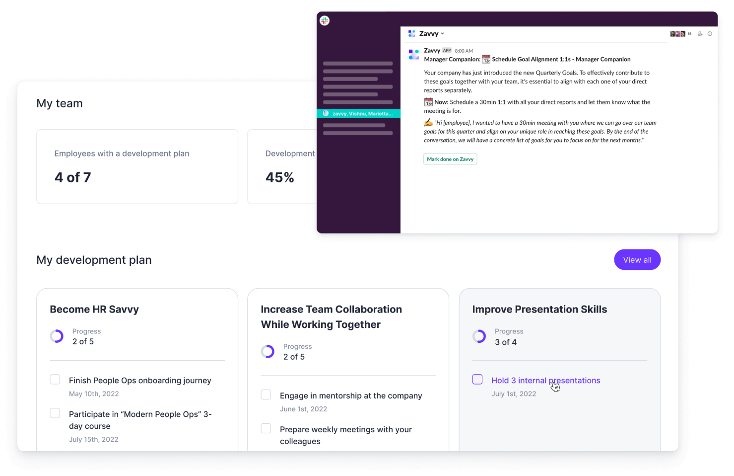 The employee onboarding software's automation capabilities allow for assignment tracking, automated sending out of messages, reminders, matching people with onboarding buddies, feedback collection, and more.