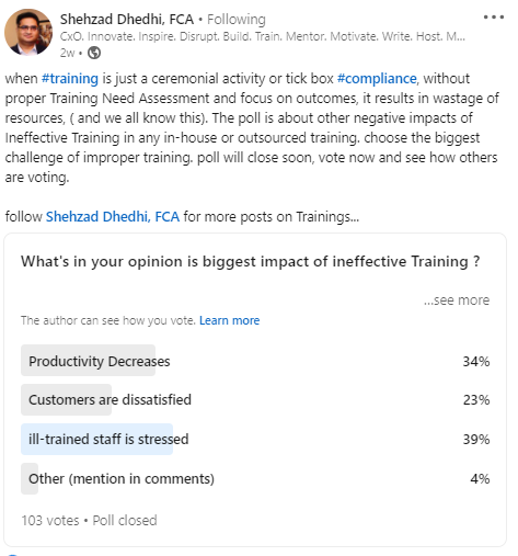 Linkedin Zitat zu Training und Compliance