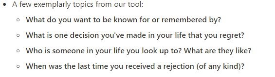 Topic examples to foster empathy