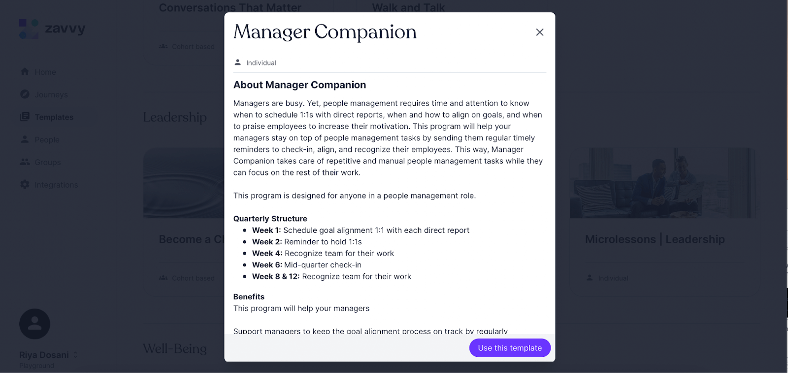 Feedback sessions on zavvy