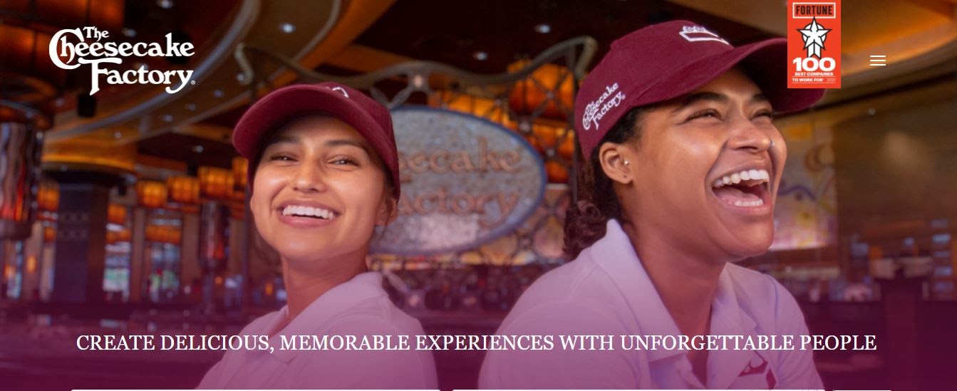Cheesecake factory wow stoies initiative