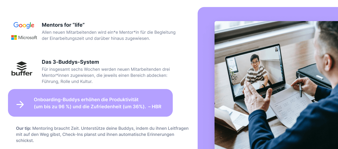 Remote onboarding tipp: Buddy Programm aufsetzen