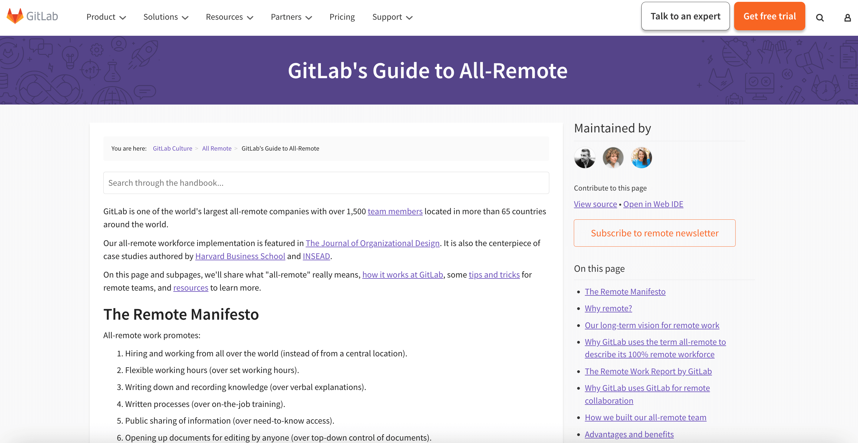 Gitlab's guide to remote work
