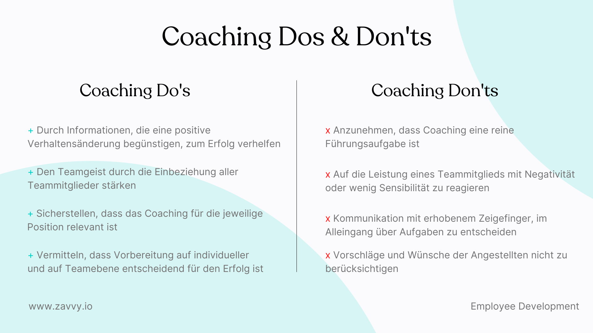 Die Dos und Dont's von Coaching