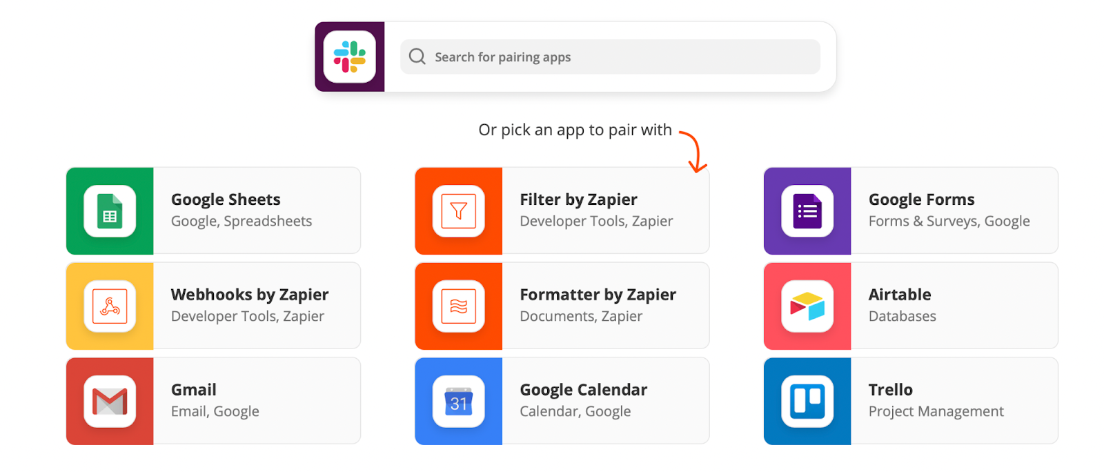 Integrate apps via Zapier