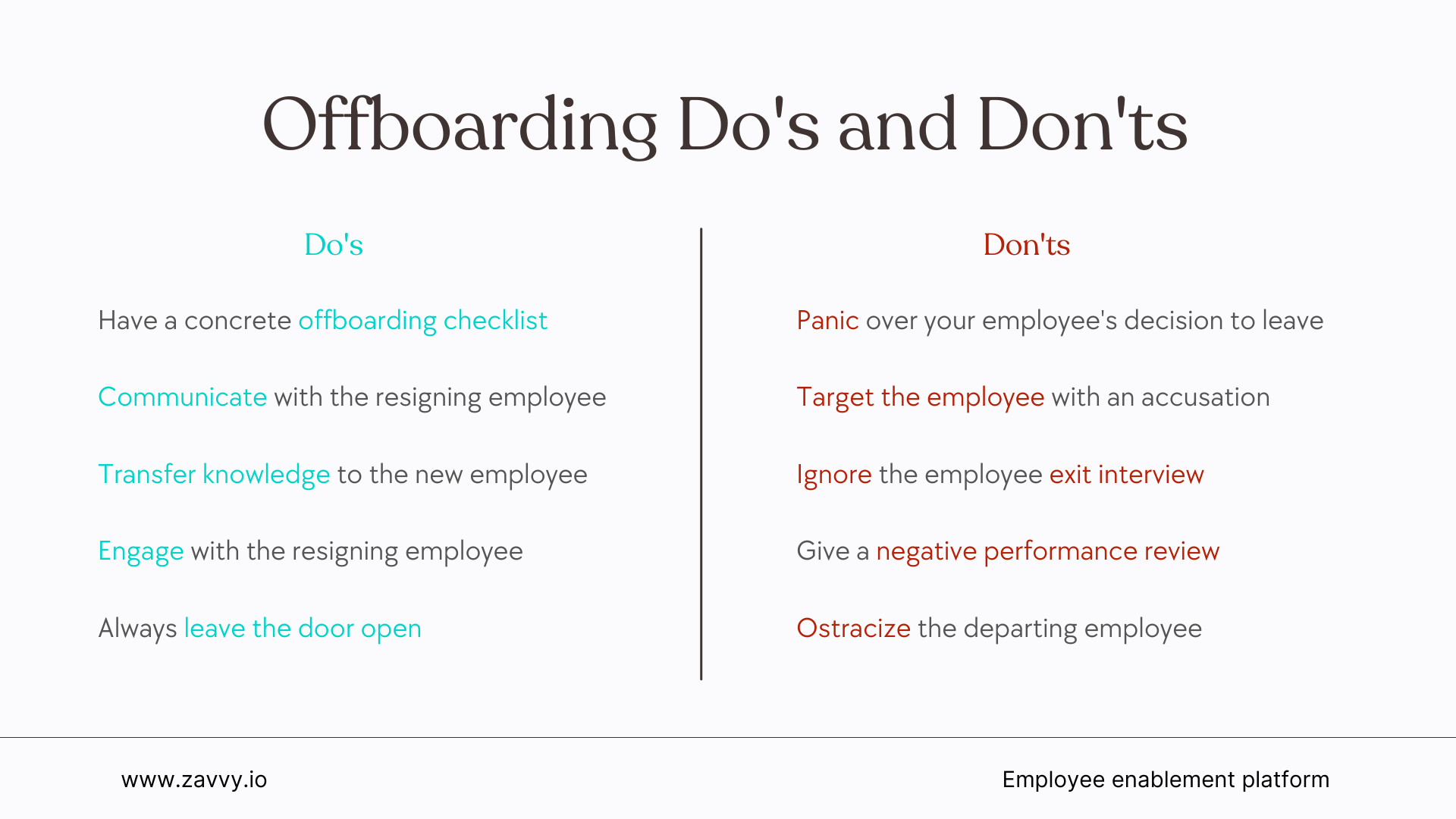 Offboarding dos and donts