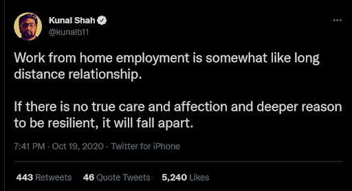 tweet by kunal shah