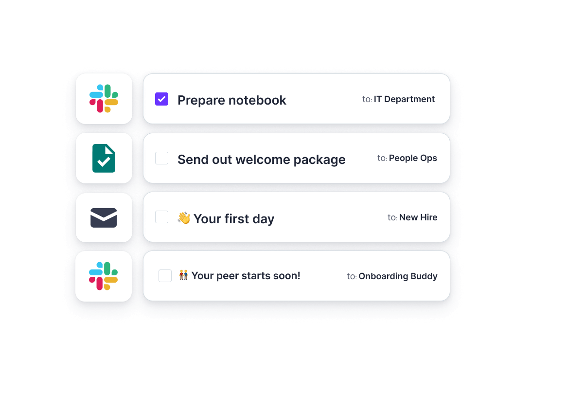 Preboarding tasks are taken care of by the tool