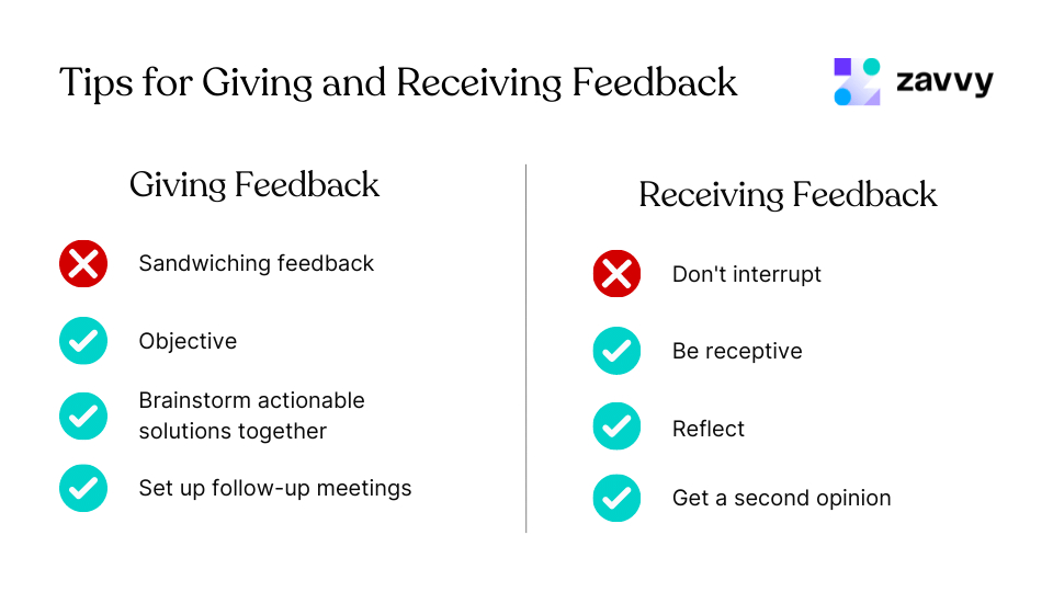 tips for giving and receiving feedback