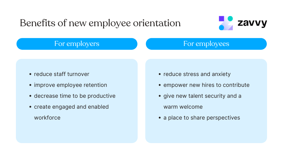 New hire orientation benefits