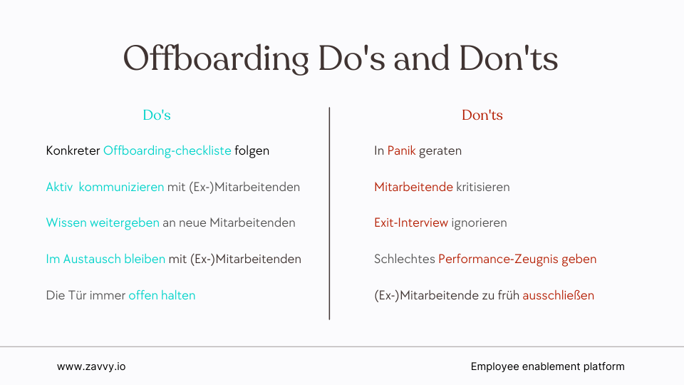 Tipps und Fehler beim offboarding