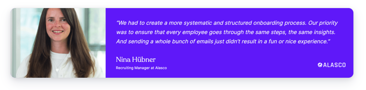 Quote from Alasco on their onboarding challenges