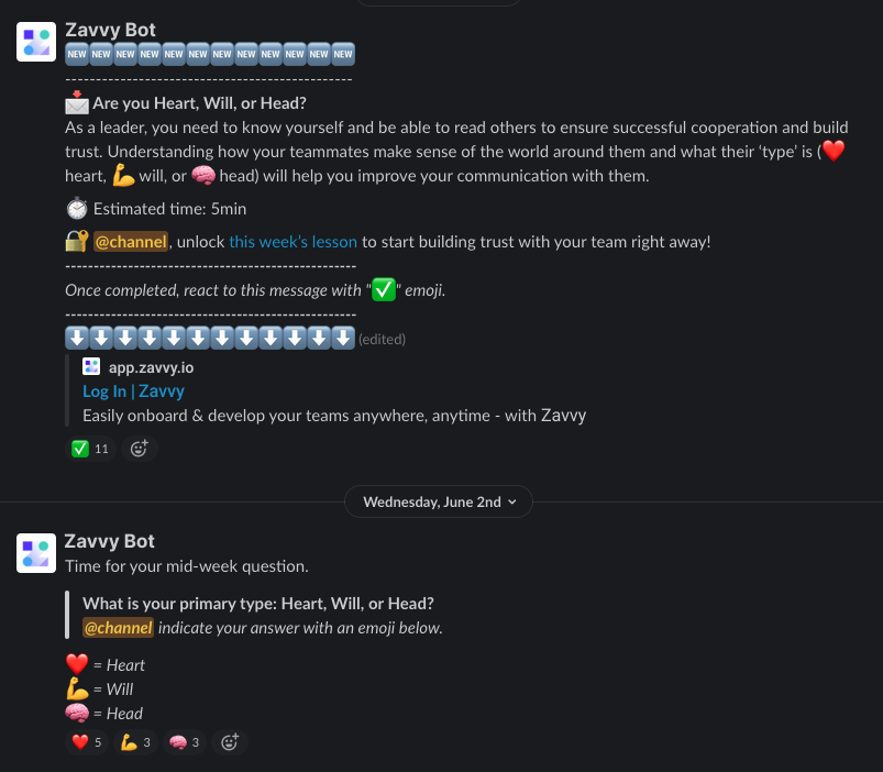 Freeletics Leadership Microlessons über Slack