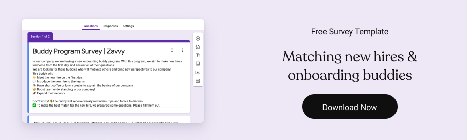 onboarding buddy surve template