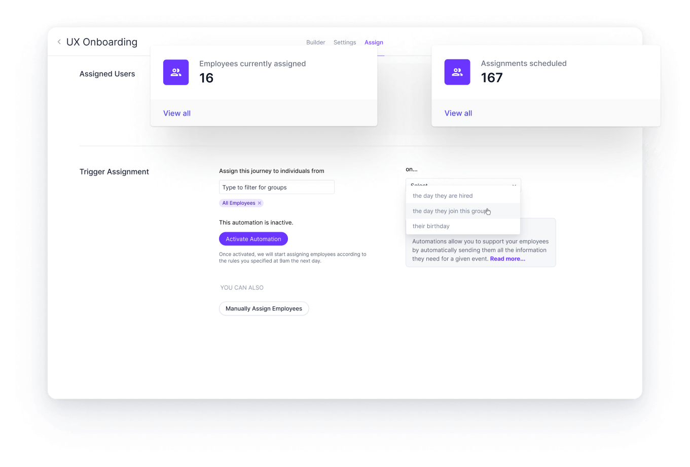 Sales onboarding progress tracking