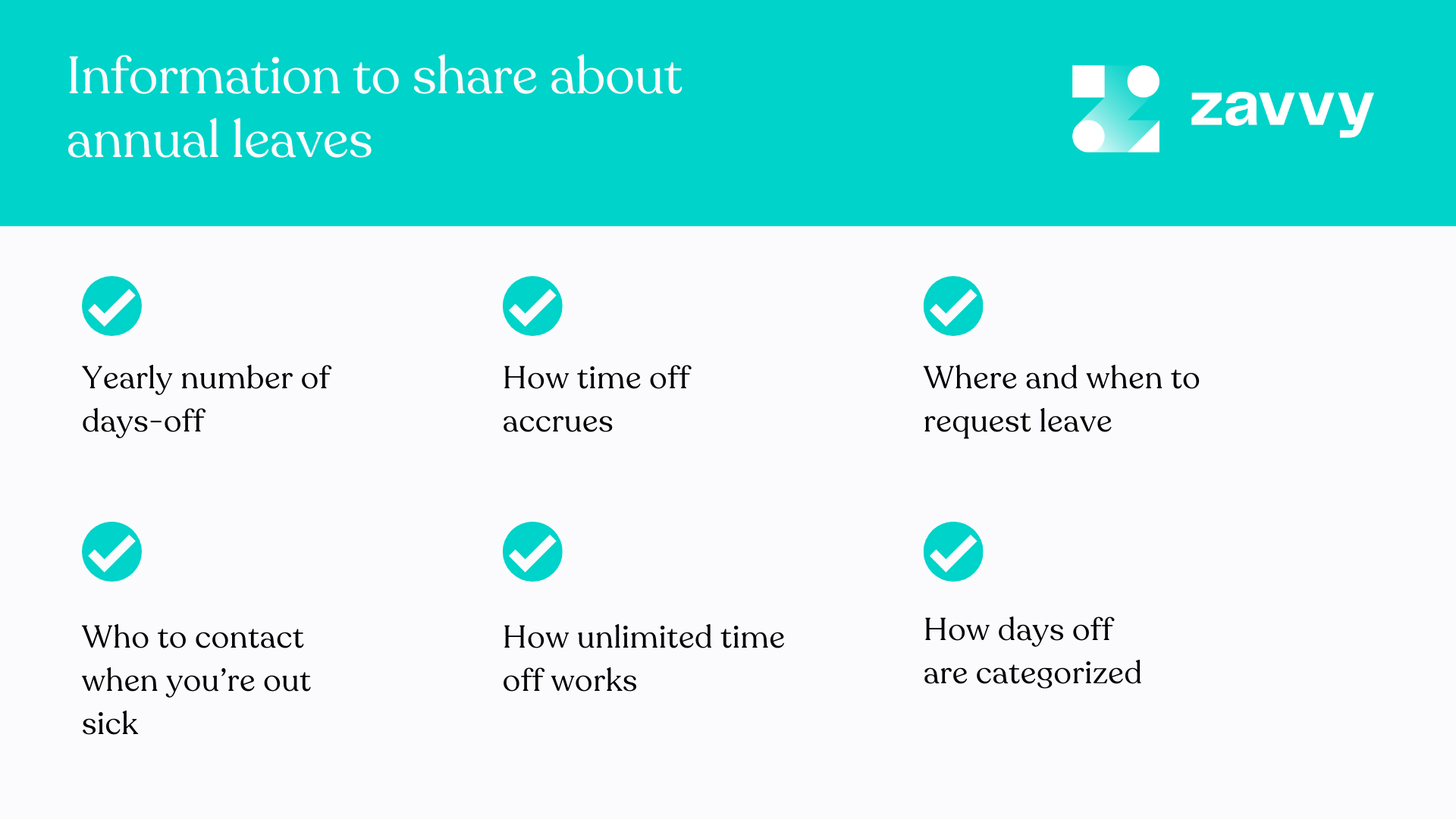 Information to share about annual leaves