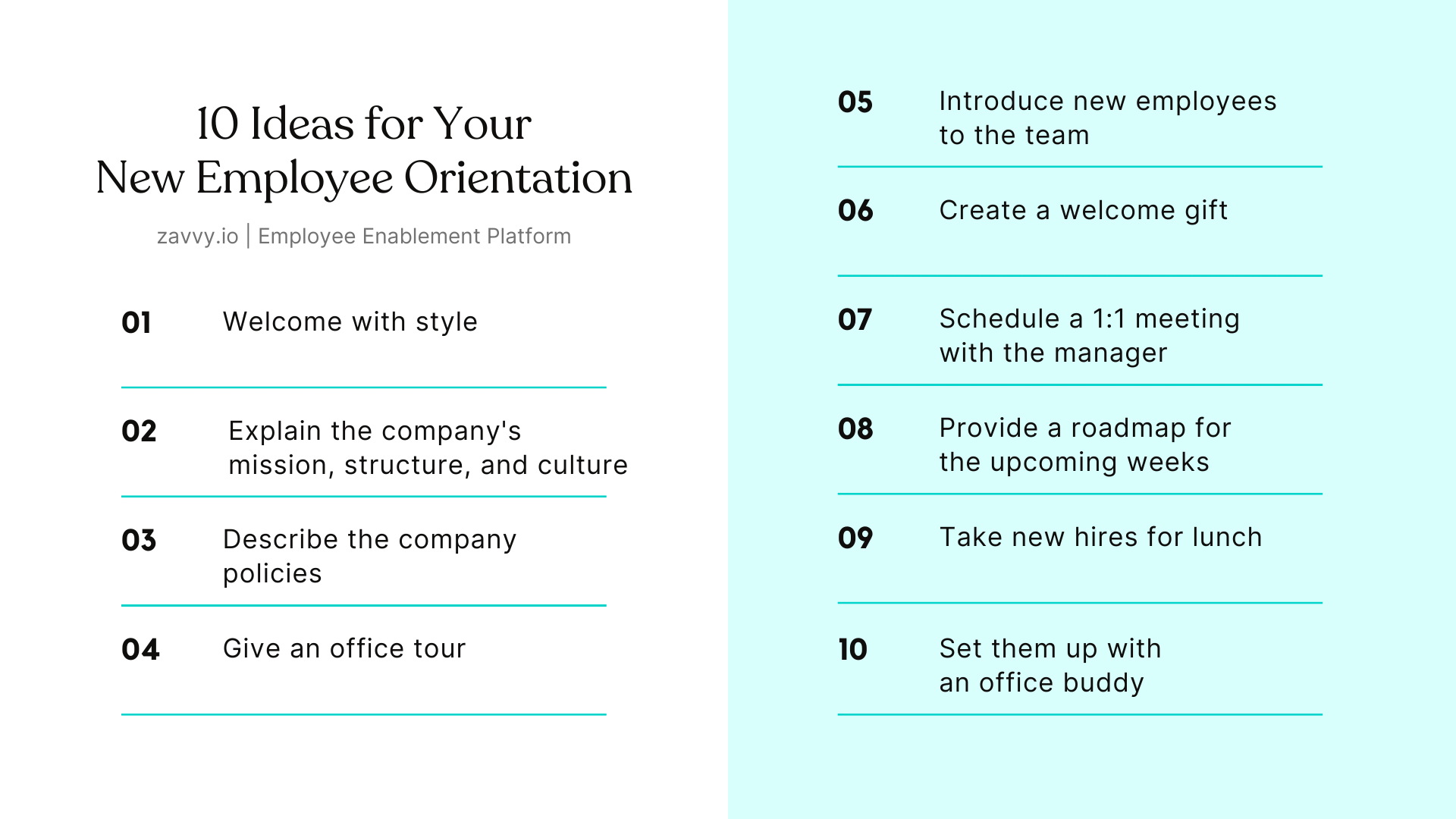 10 ideas for your new employee orientation