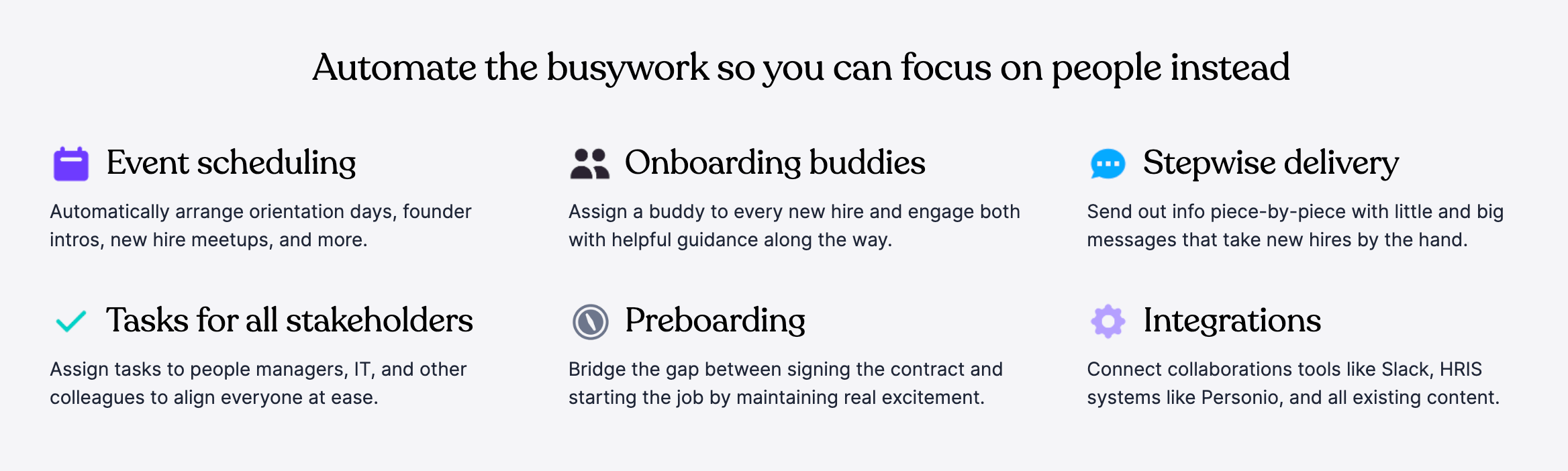 Feature examples of Zavvy'y onboarding experience software
