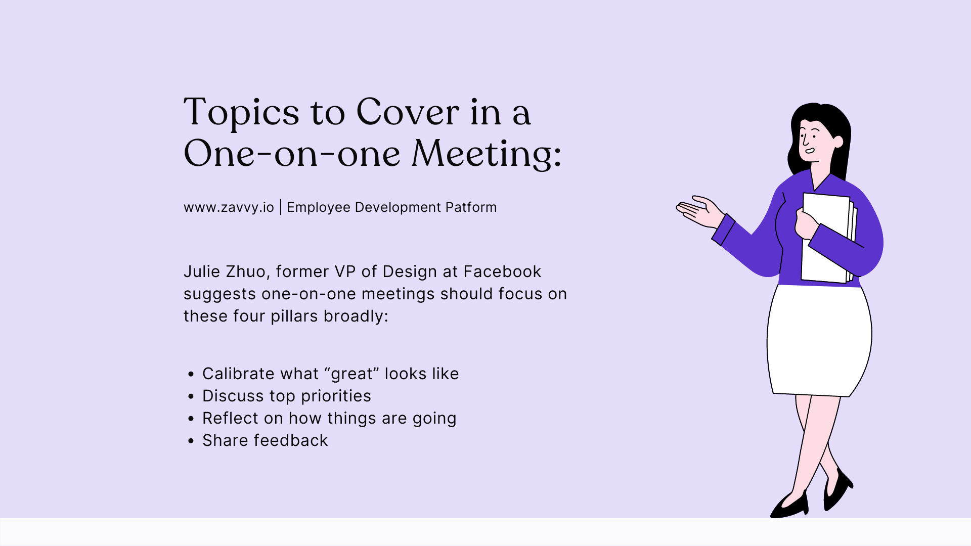 Julie Zhou quote on ideal one on one meetings