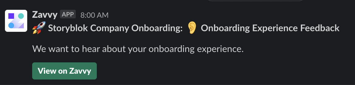 Storybloks Unternehmensonboarding über Slack
