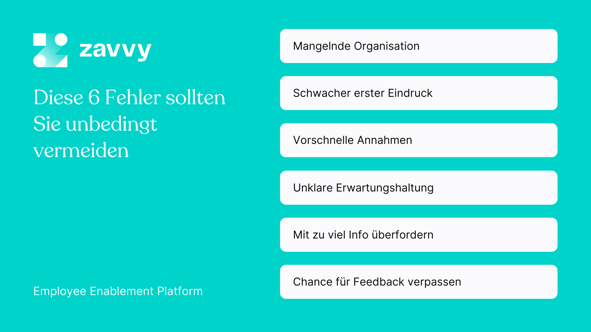 6 Fehler bei der Mitarbeiter Orientierung