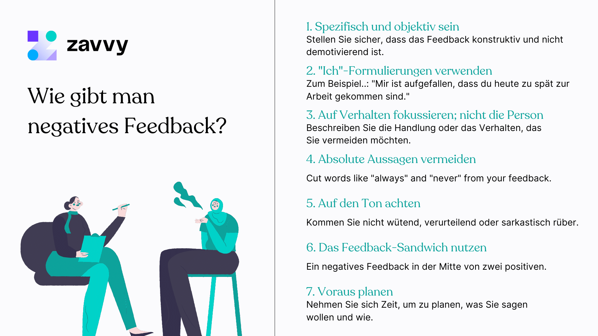 Woe gibt man negatives Feedback? 7 Schritte