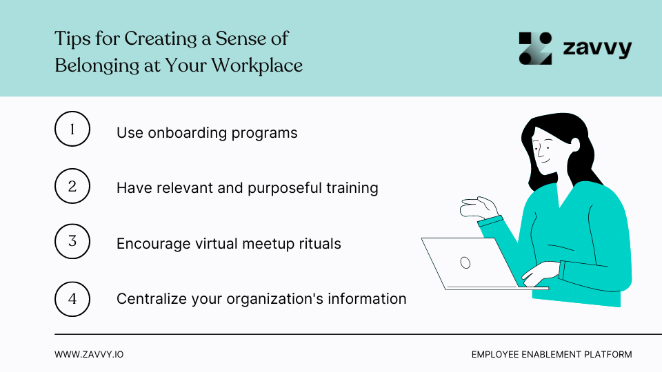 Tips for creating a sense of belonging for remote and hybrid workers