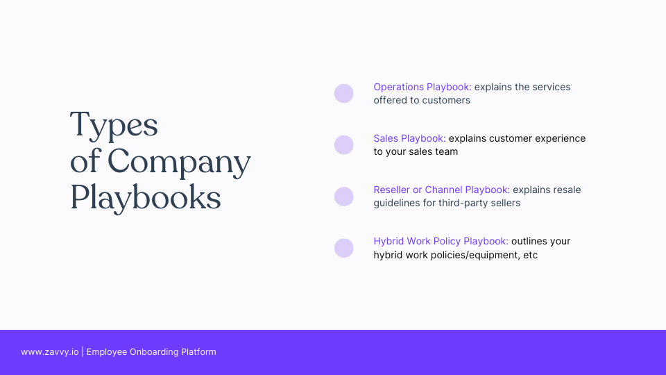 Types of company playbooks