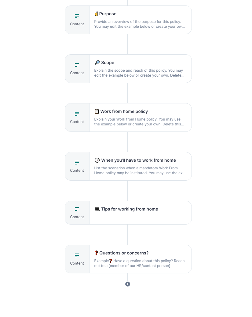 Work from home Playbook template on zavvy.io