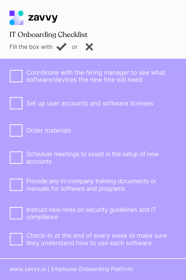 IT Onboarding Checklist