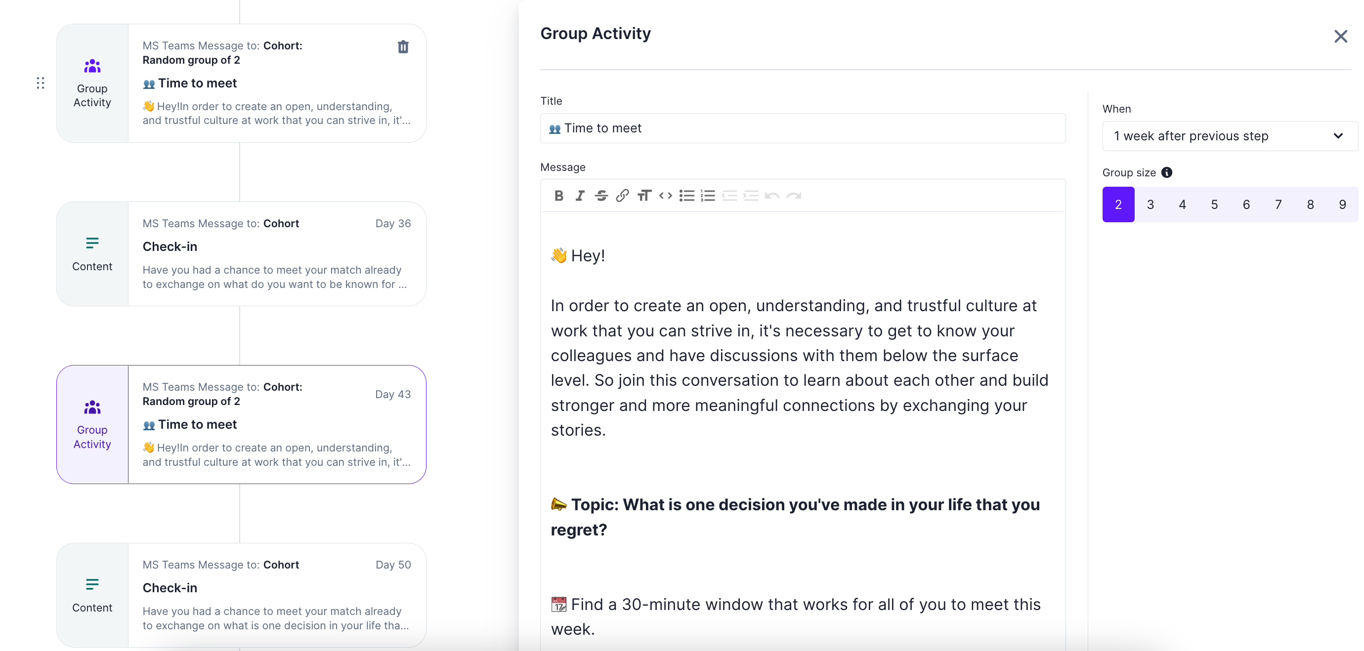 Conversations that matter workflow