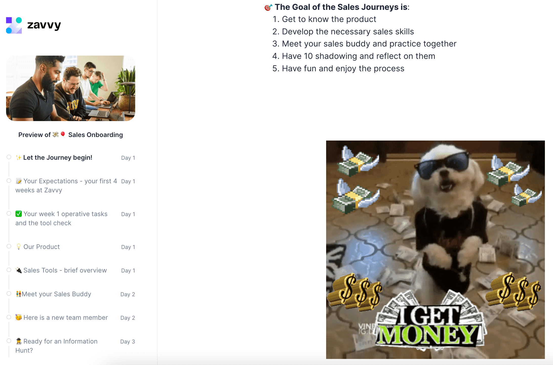 Sales onboarding template