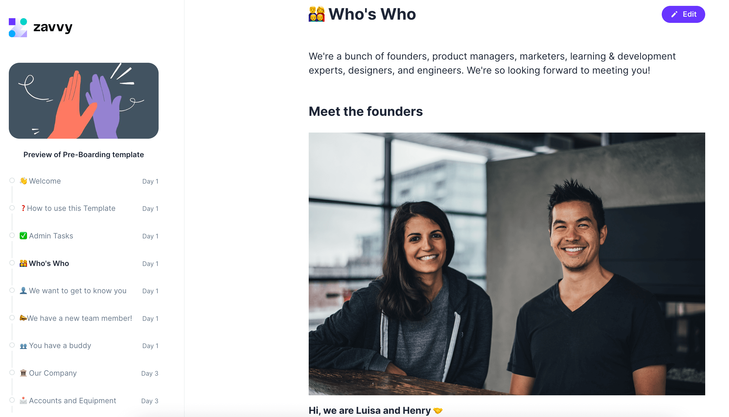 Meet the founders during preboarding