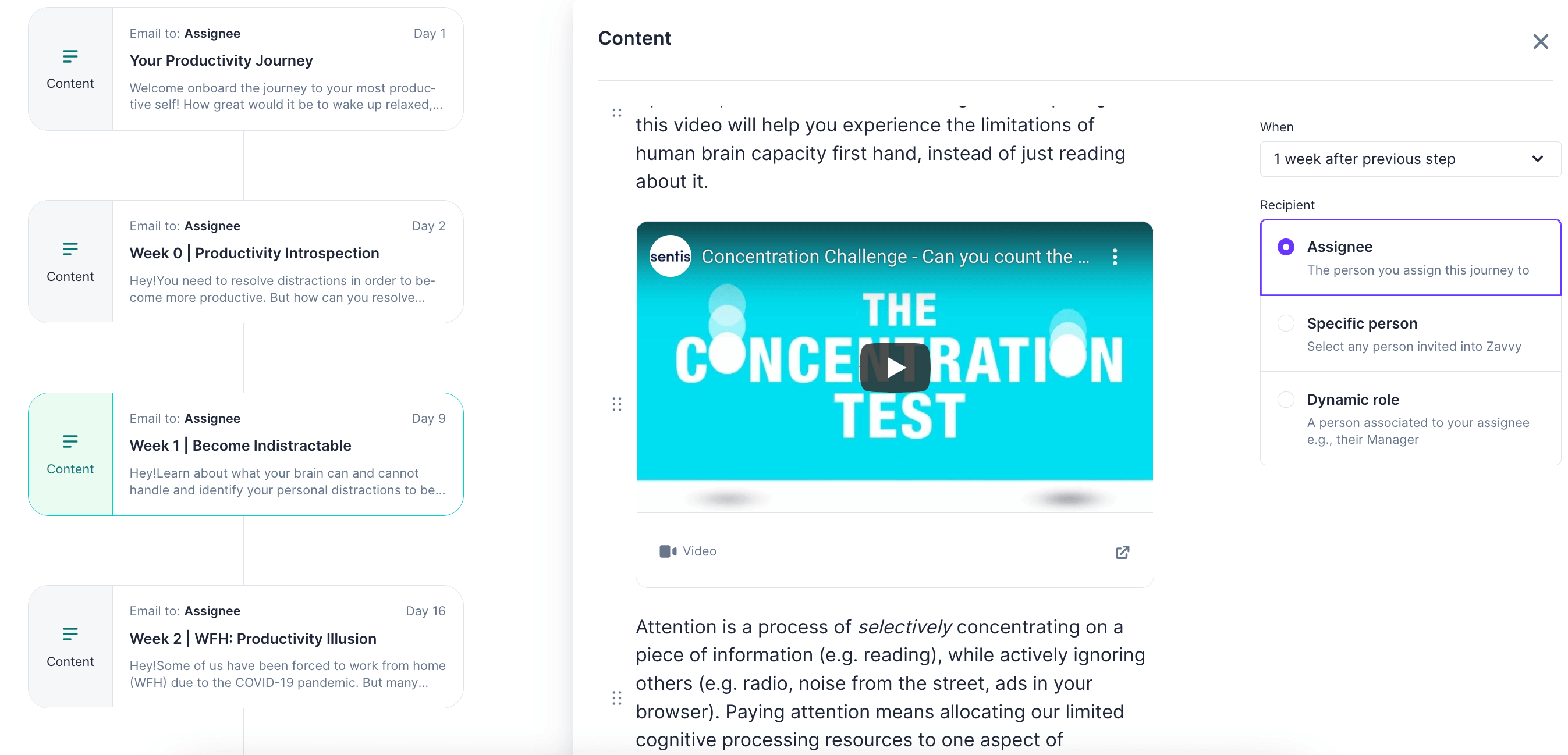 Productivity workflow