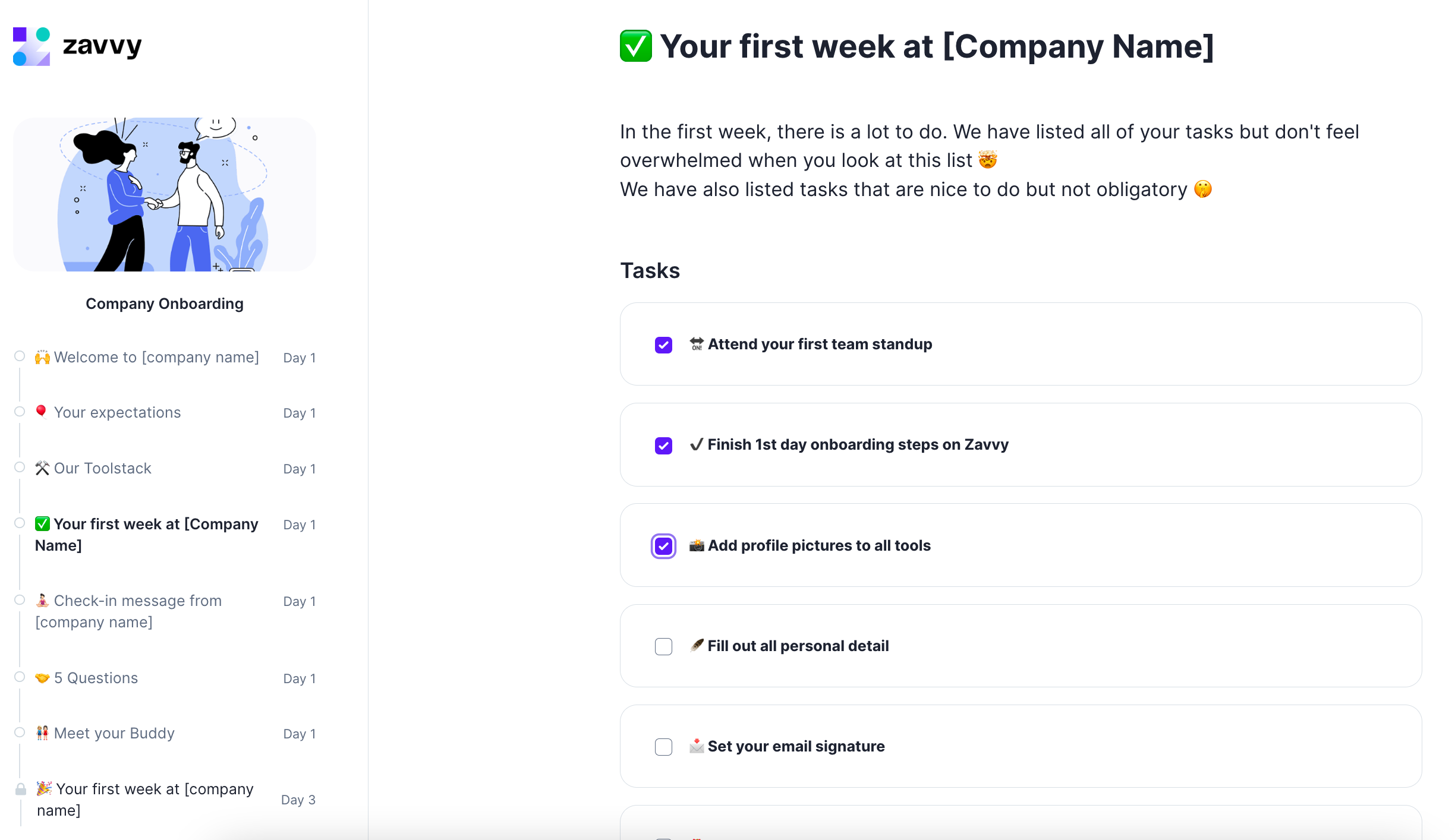 Company onboarding sks