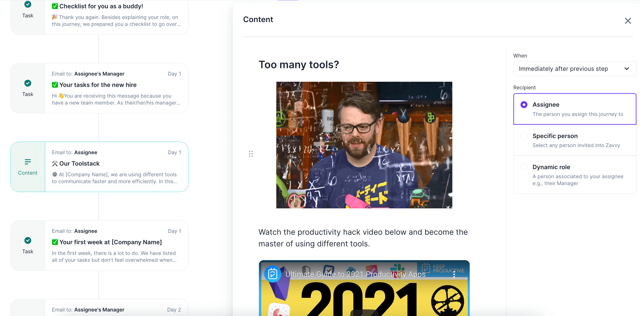 Admin View: Rich content