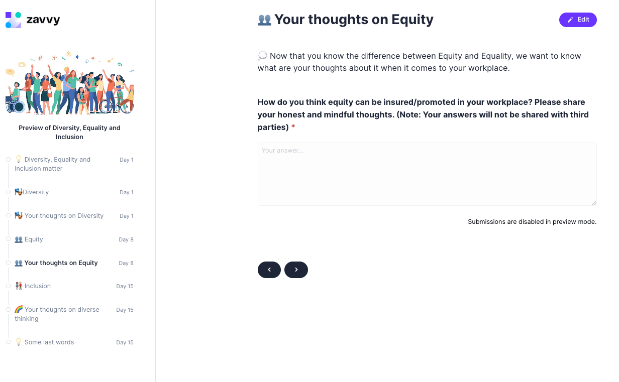 Equity exercise
