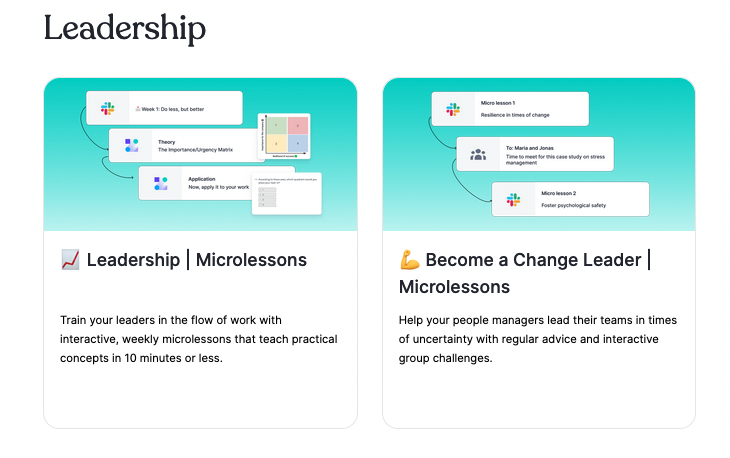 Examples of training program templates on Zavvy