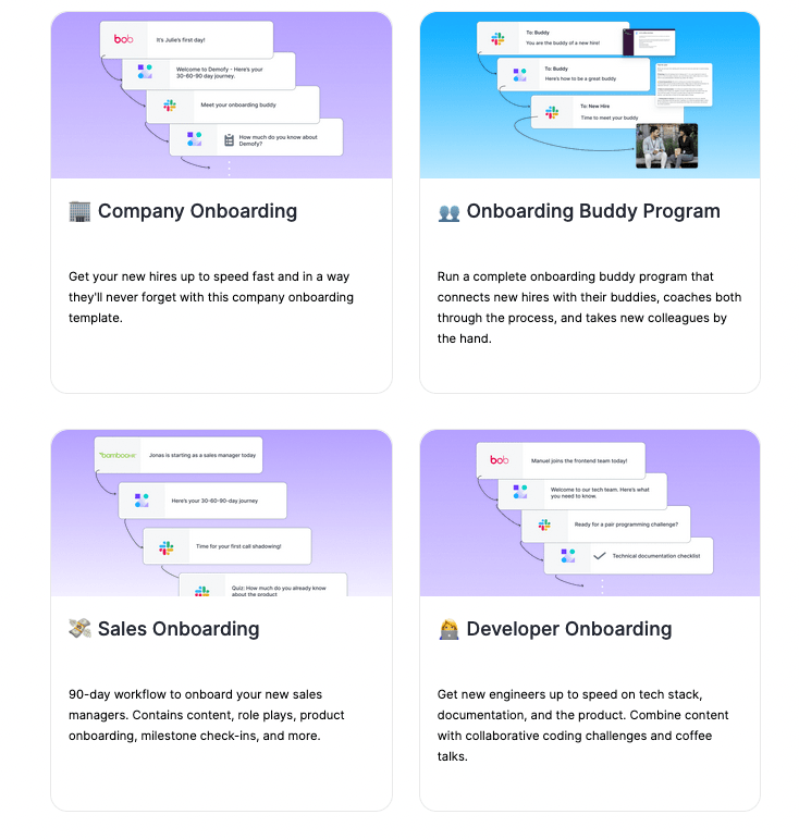 Onboarding journey templates on Zavvy