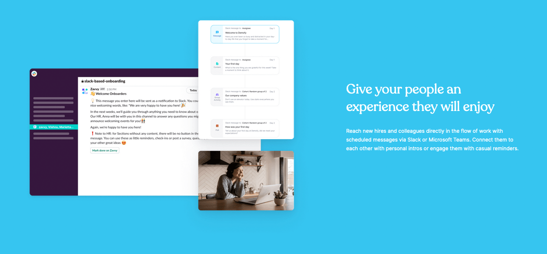 Onboarding - Engage employees in their flow of work with Slack message