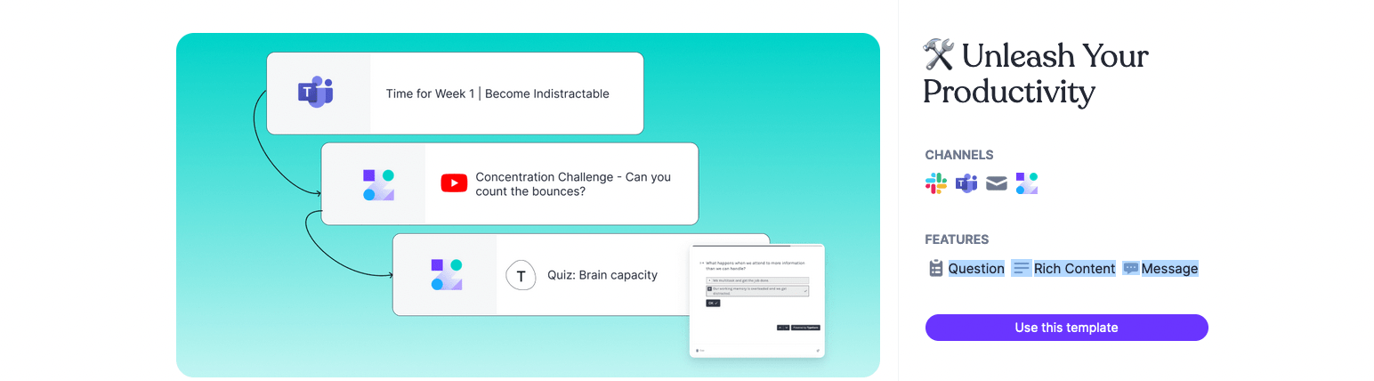 Unleash your productivity - ready-to-use training template on Zavvy